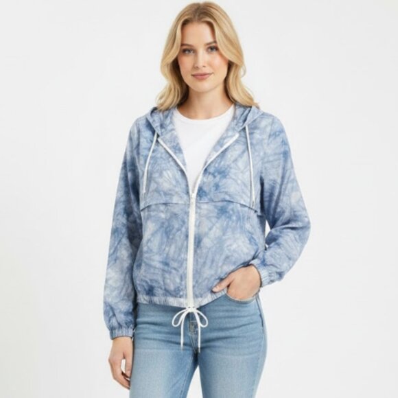 Generation Love Vienna Windbreaker Jacket in Blue Tie Dye, XS NWT - Picture 1 of 6